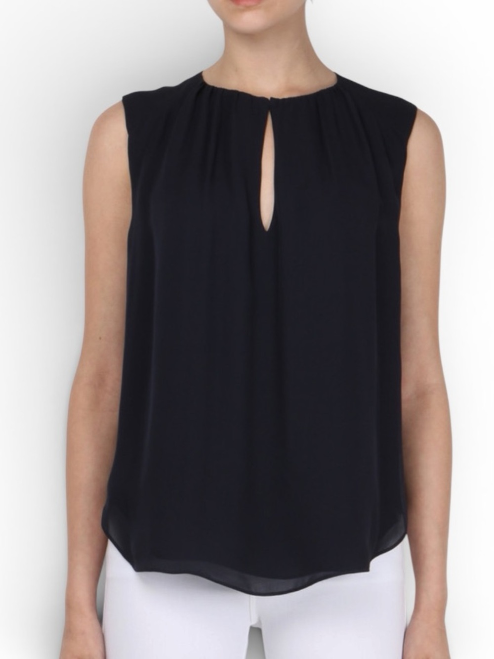 L’Agence Silk Keyhole Blouse